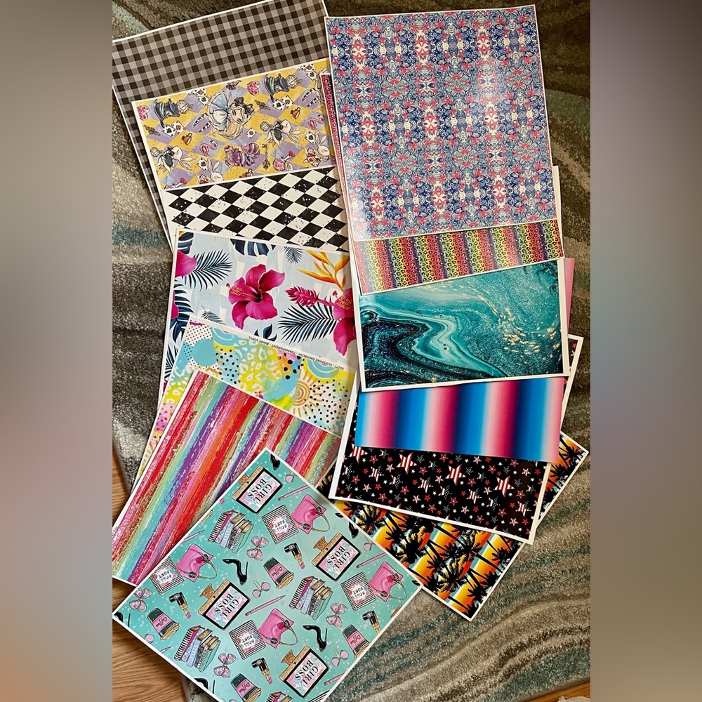 Permanent Craft Vinyl Sheets. 13pcs. Assort. 12x12 Sheet
